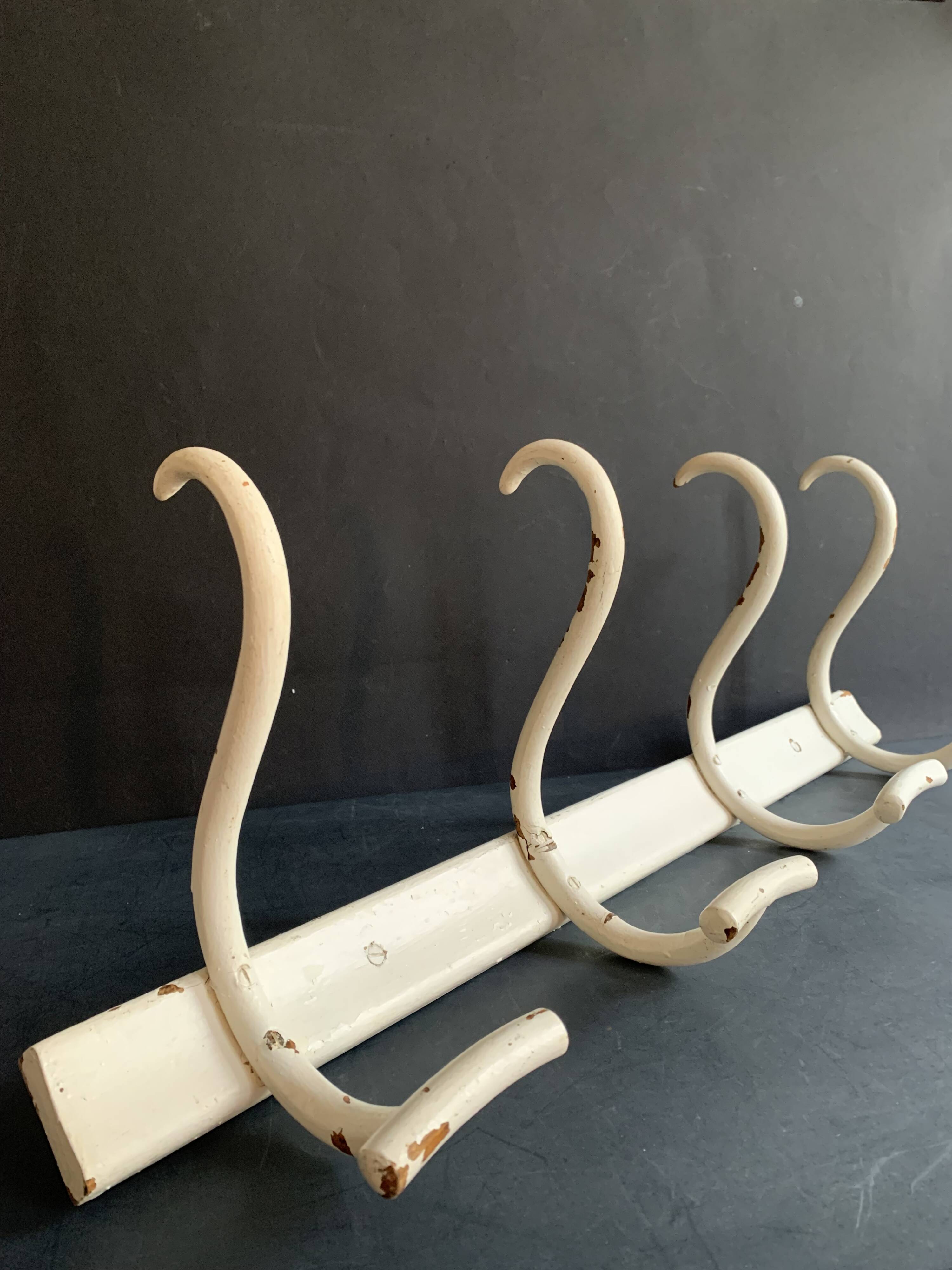 Fischel curved wood wall coat rack, Art Deco