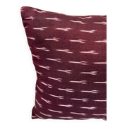 Indian blockprint cushion cover in burgundy cotton