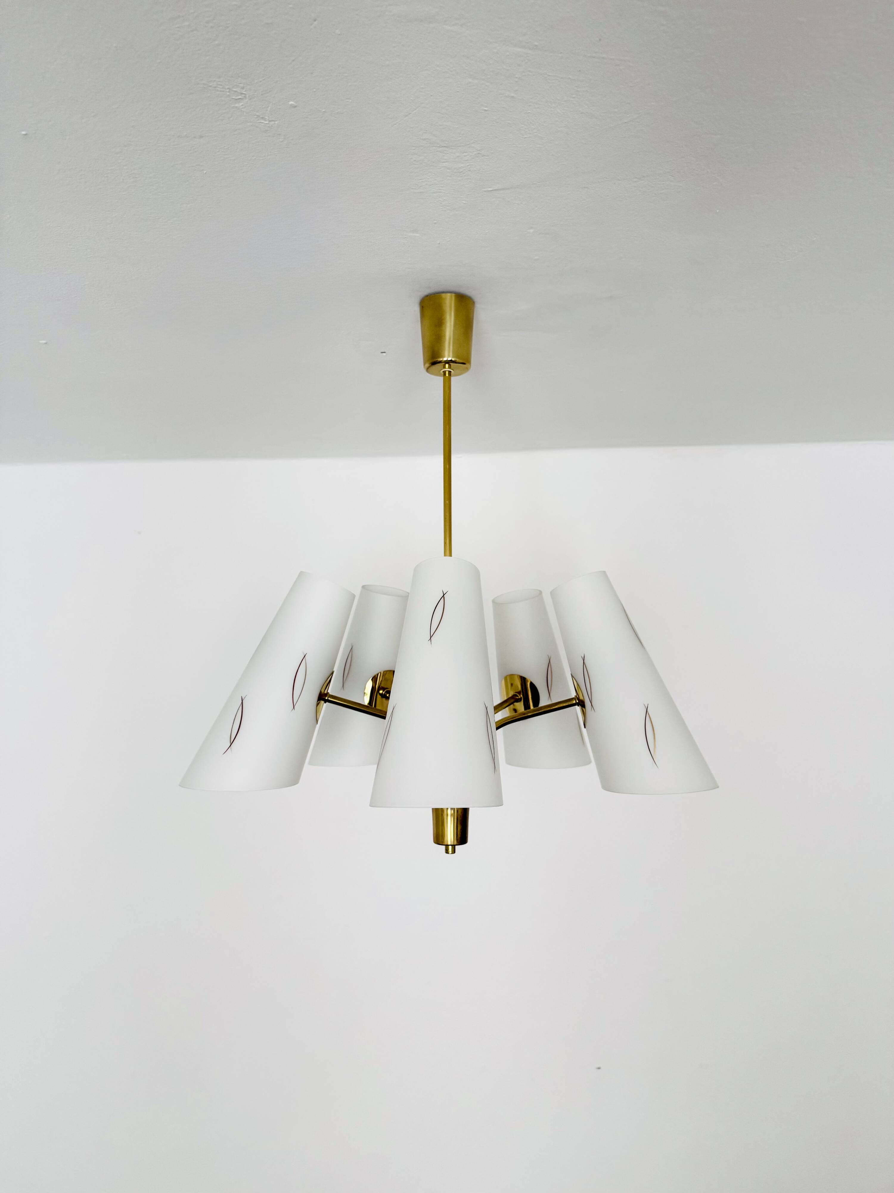 Austrian Brass Chandelier by Rupert Nikoll