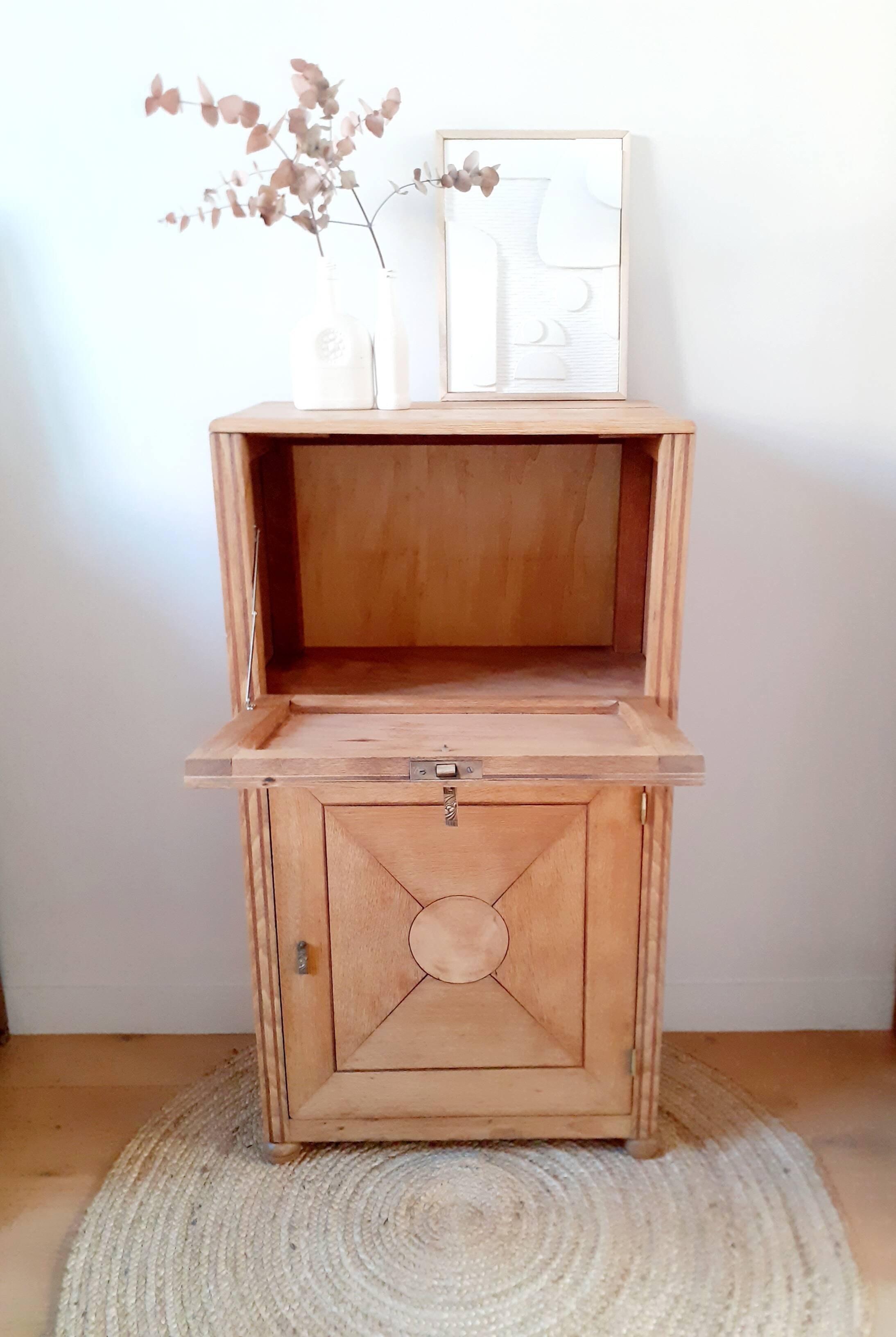 Small solid oak Art Deco sideboard