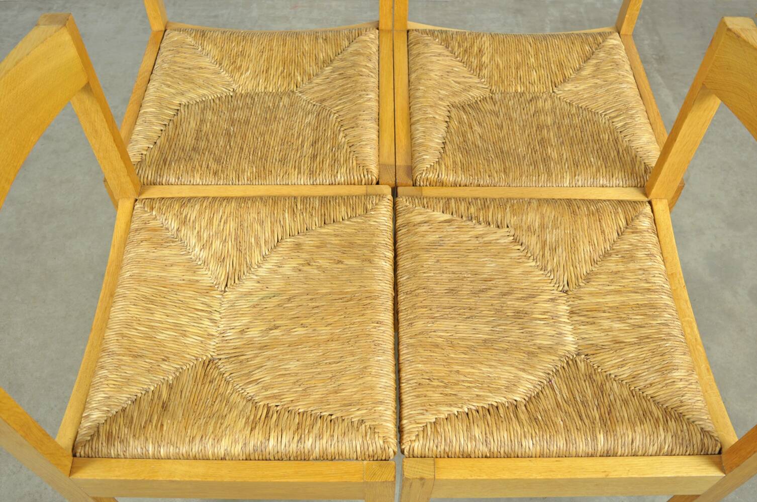 Vintage dutch design oak dining chairs, 1960s