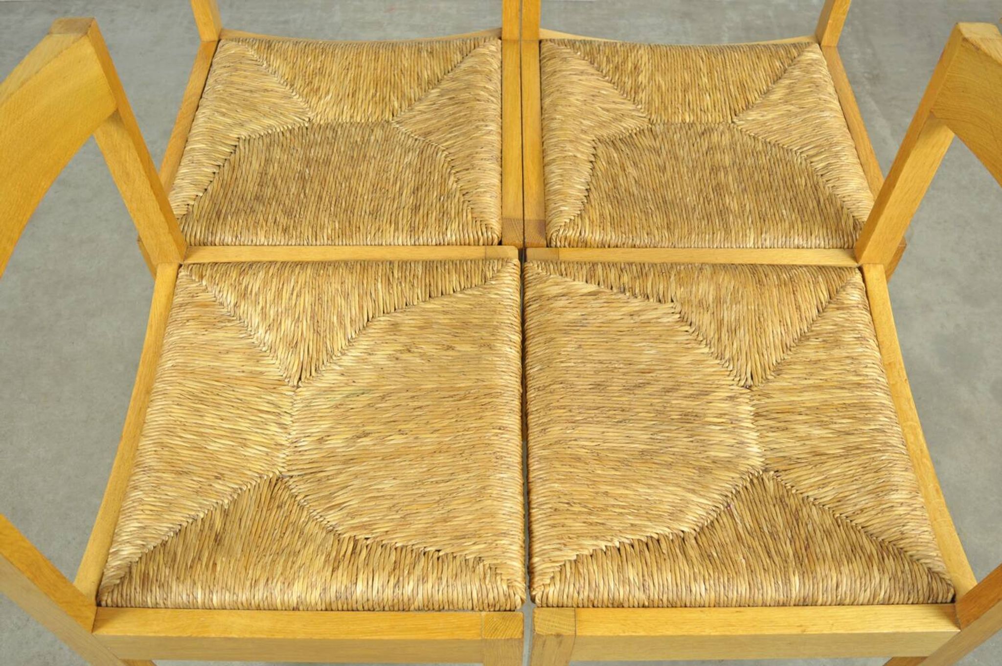 Vintage dutch design oak dining chairs, 1960s