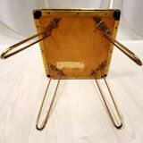 Table basse en laiton et verre