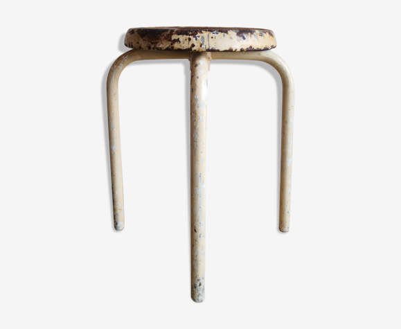 Tabouret industriel en métal réglable années 50