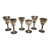 6 chiseled port glasses