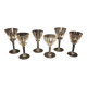 6 chiseled port glasses