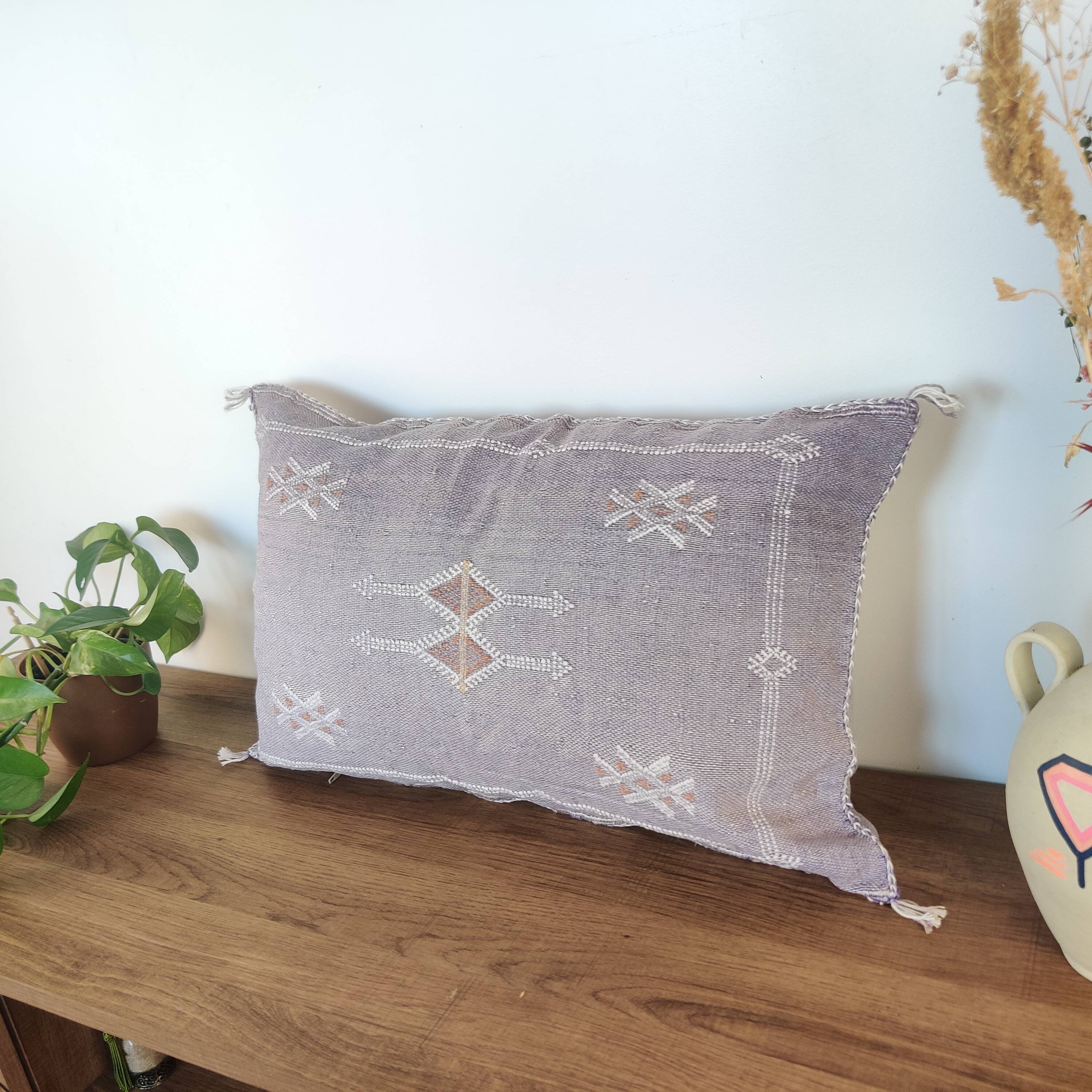 Vintage purple sabra Berber cushion