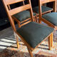 Set of 4 vintage chairs in wood and corduroy – 1950s/60s