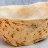 Old wooden bowl from Swedish Lapland Sami empty pocket