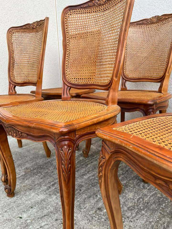 Set of 6 Cane Chairs in Louis XV style