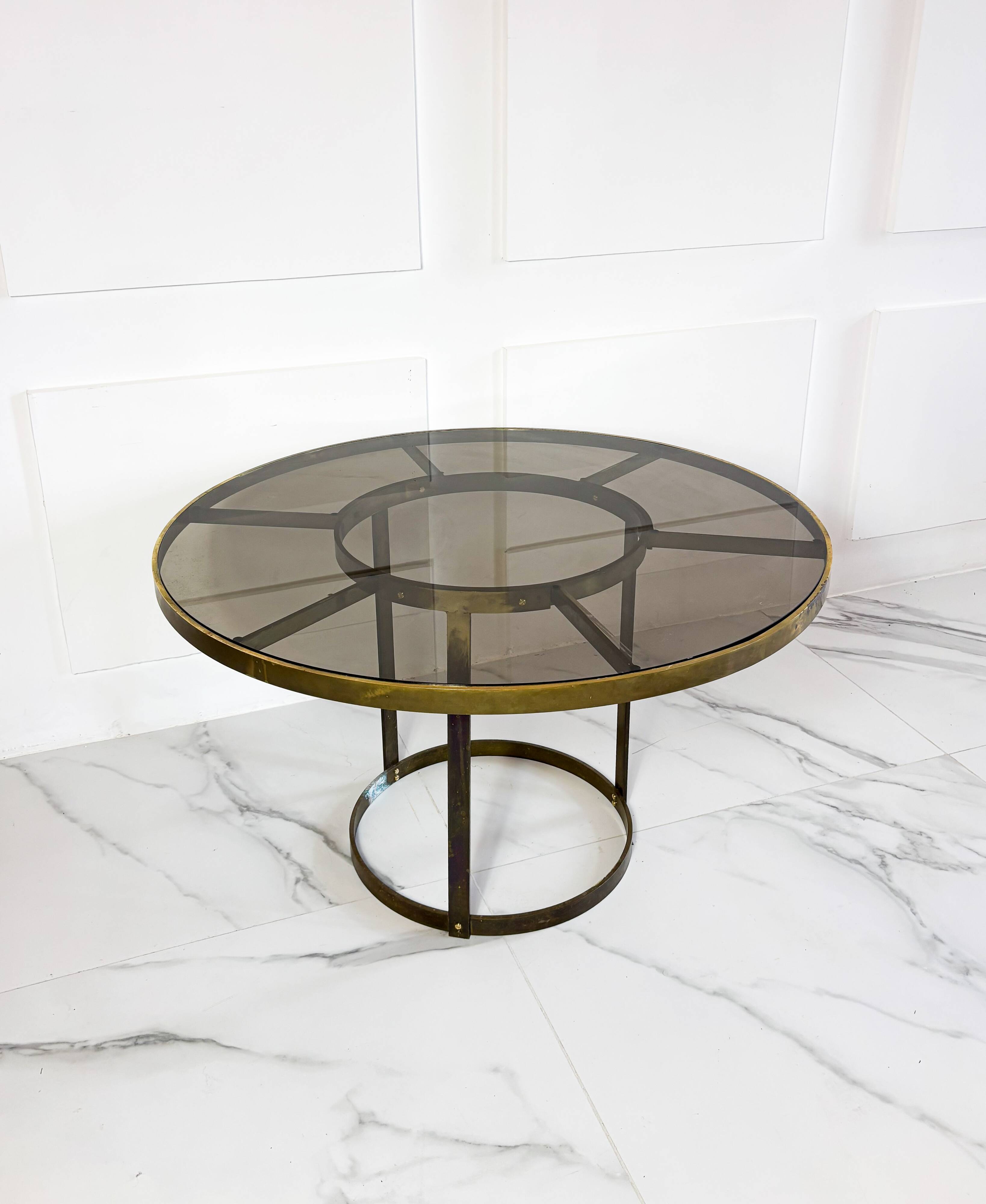 Italian brass table, circa 1970, Gabriella Crespi style