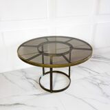 Table en laiton style Gabriella Crespi, Italie circa 1970