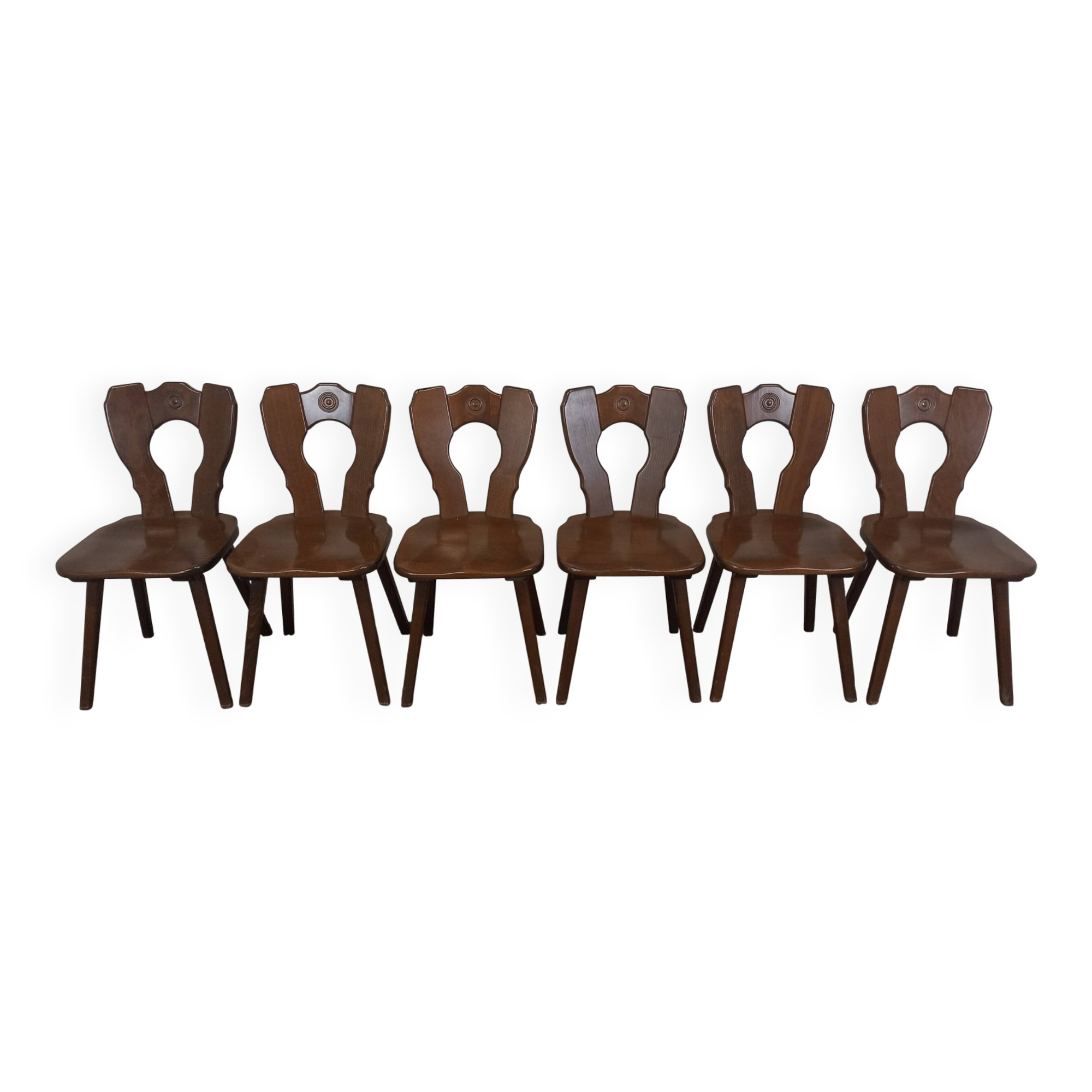 Set of 6 brutalist bistro chairs