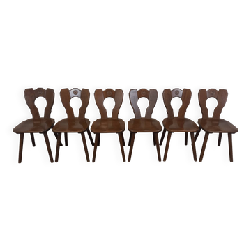 Set of 6 brutalist bistro chairs