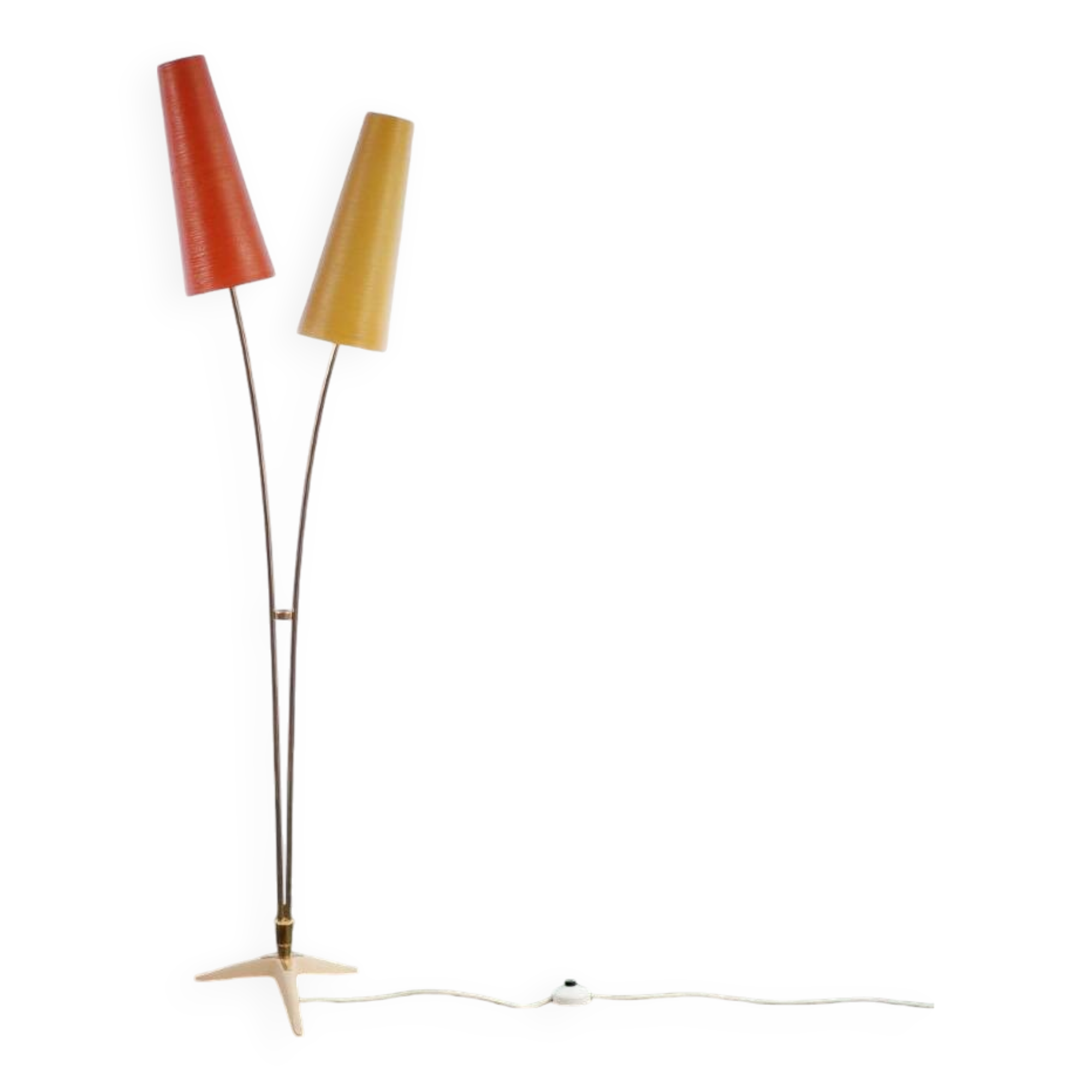 Vintage Stehlampe Cosack en fibre de verre Messing