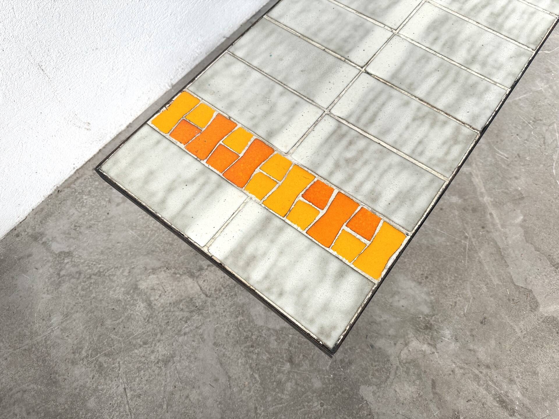 Ceramic Coffee Table Jean Jaffreux 1950s - Metal & Vintage Orange