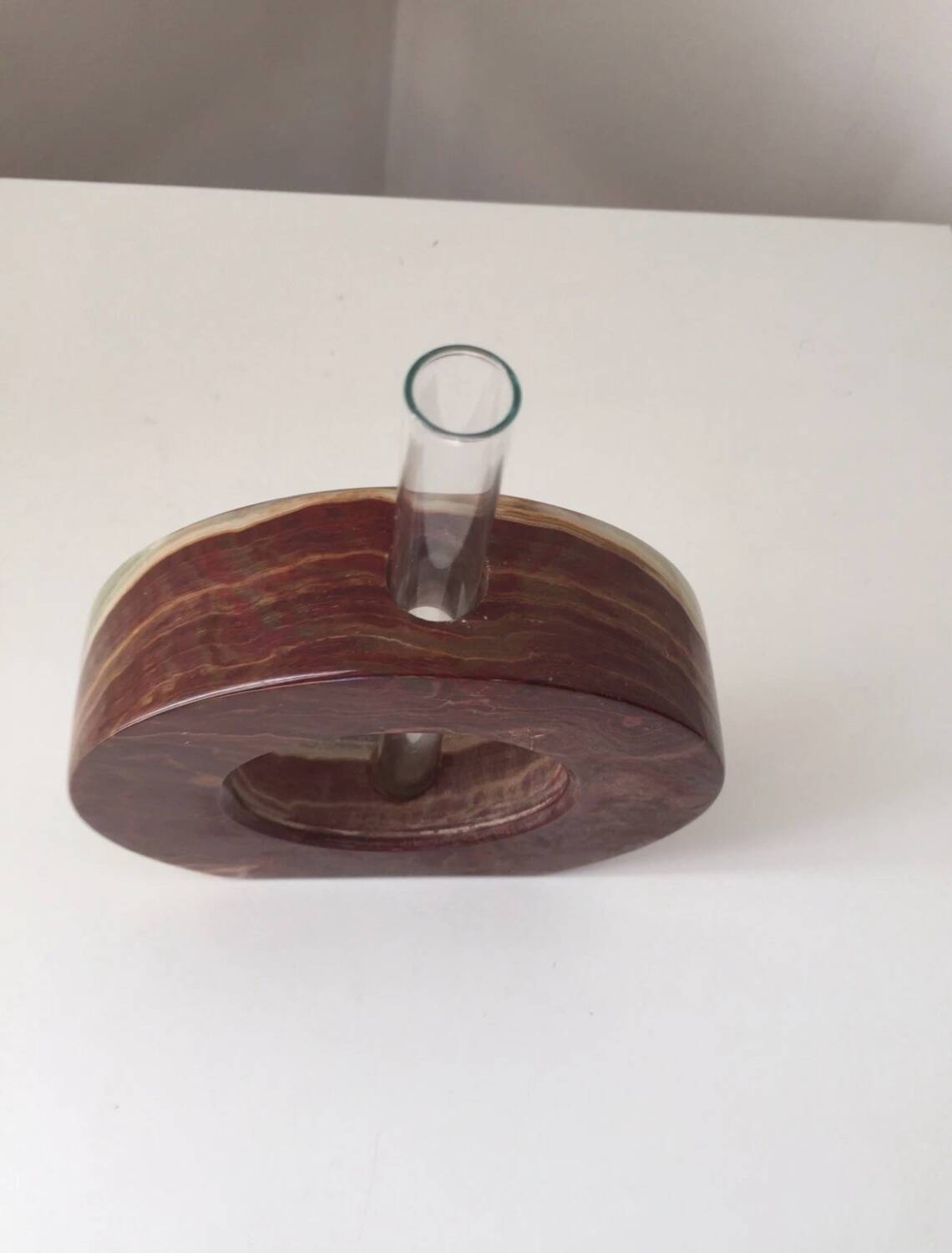 Vintage onyx marble soliflore vase, 1960s design