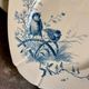 6 dessert plates Gien in blue ironstone, service "Birds" circa 1870 no. 3