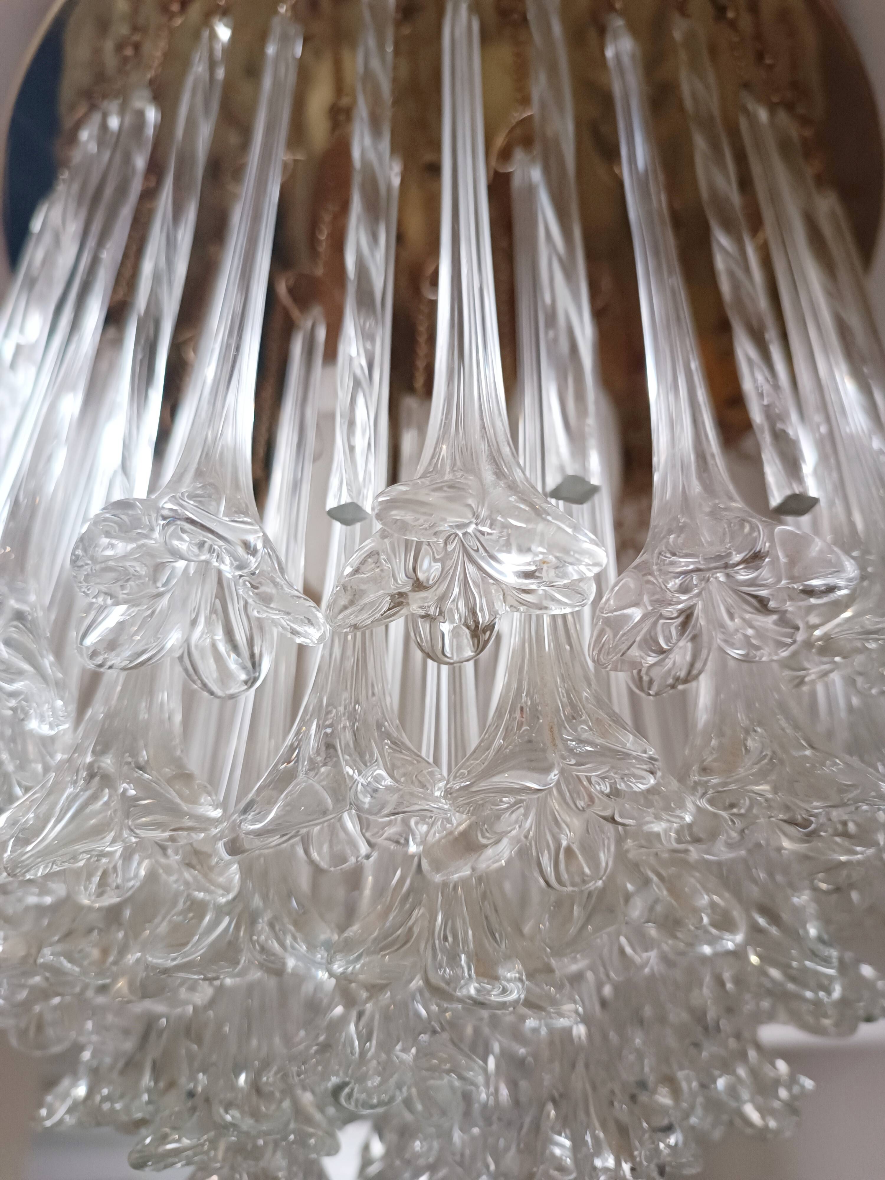 Murano glass chandelier by Venini 1960s