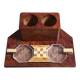 Art Deco period smoking case in burl wood and marquetry