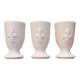 Three antique cups decorated with fleur-de-lis.