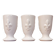 Three antique cups decorated with fleur-de-lis.