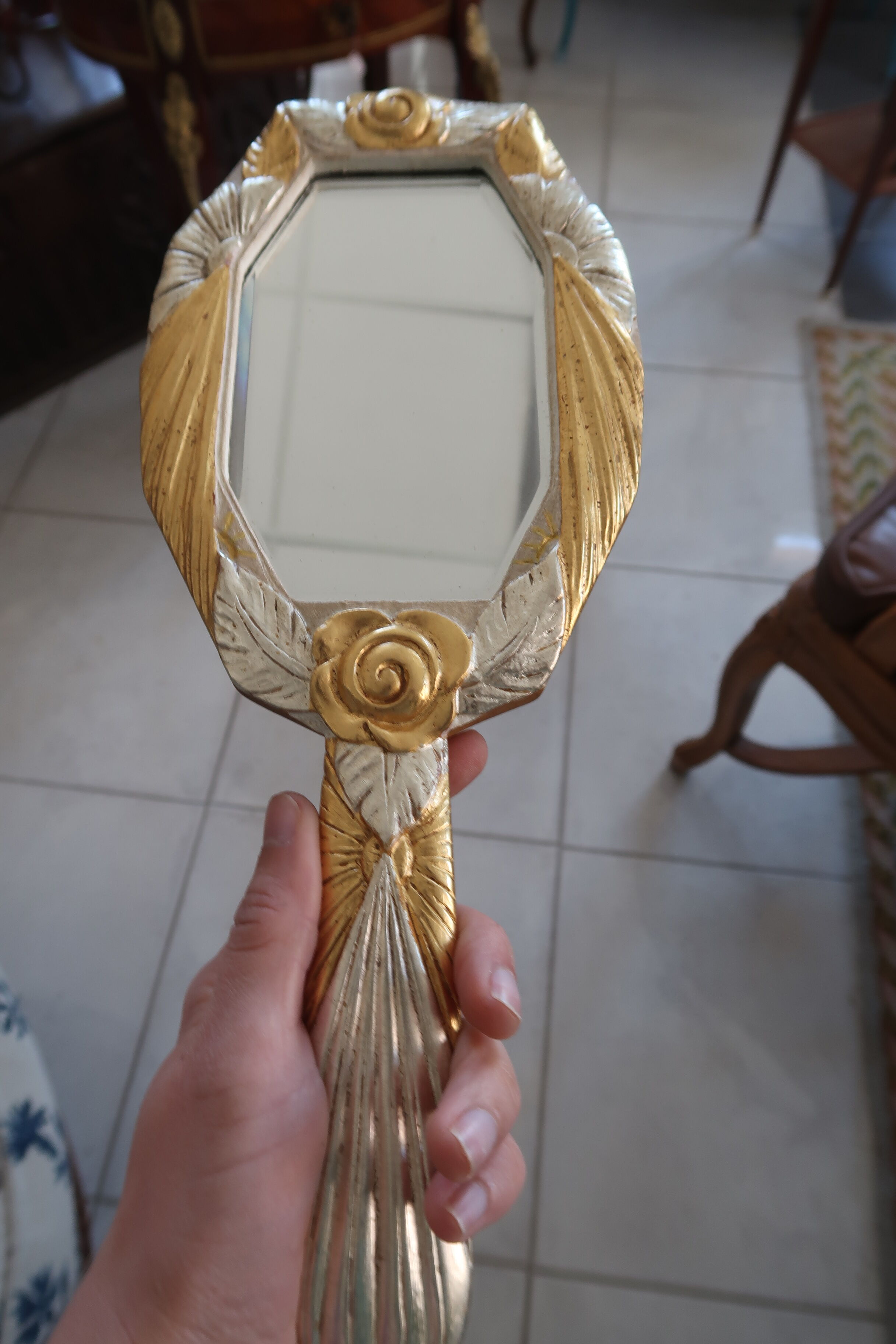Mirror art deco era 14x33cm