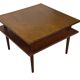 Vintage square coffee table in teak veneer, 1960s design