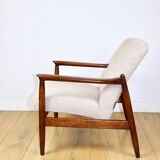 Fauteuil GFM-64, design d'Edmund Homa des années 70, bouclé beige - 2 pièces disponibles