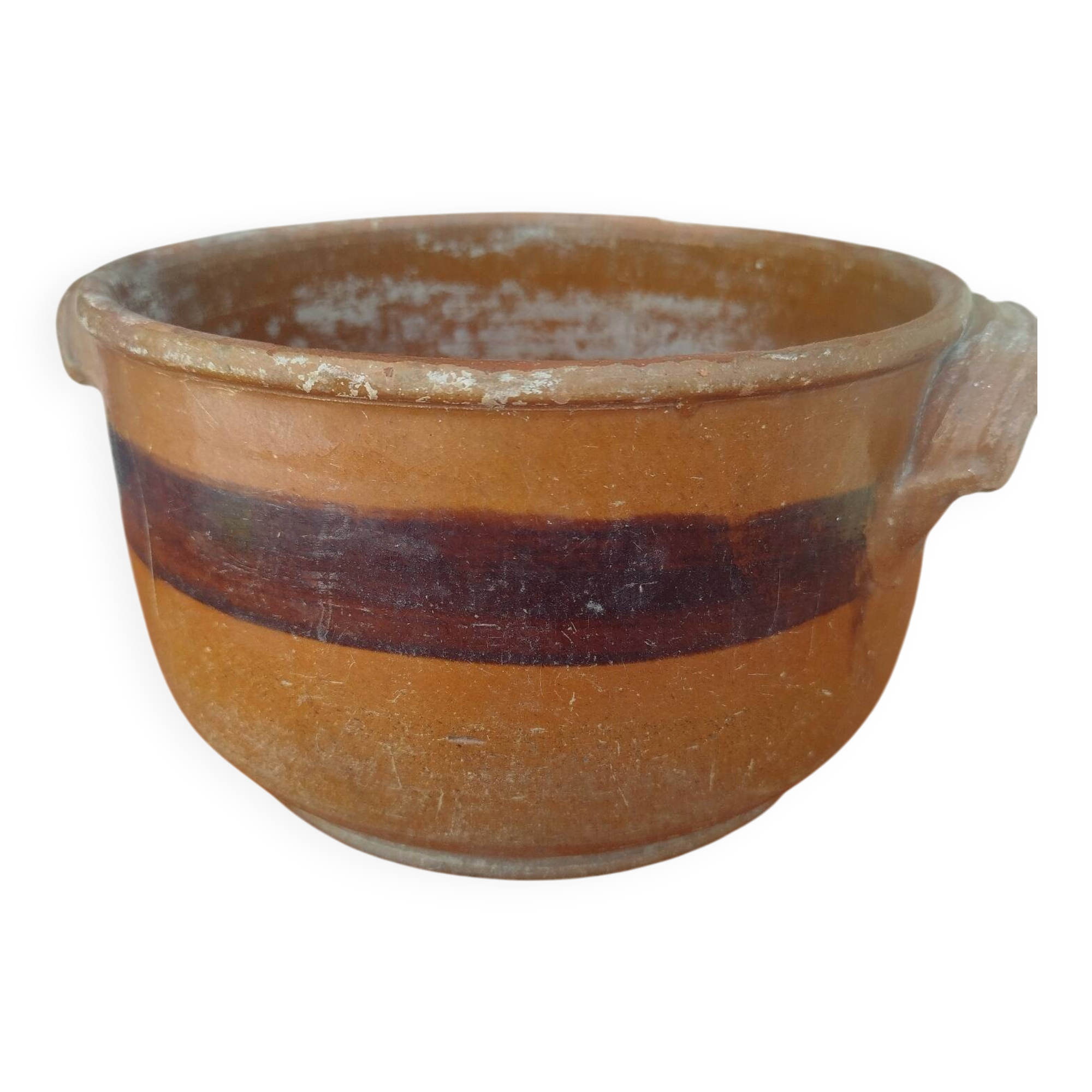 Old terracotta casserole