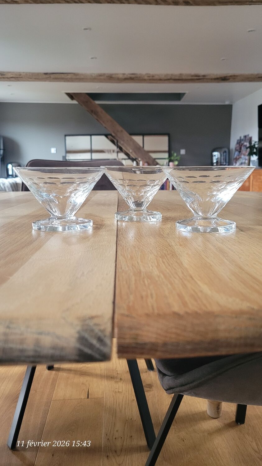 6 vintage cut glass glasses VD made in Belgium