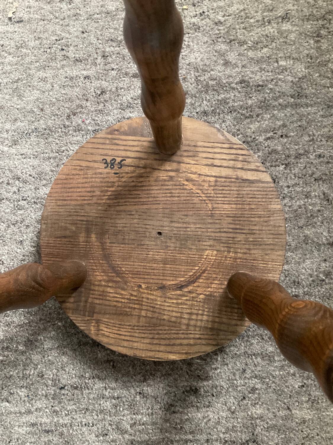 Vintage turned wooden traipod stool