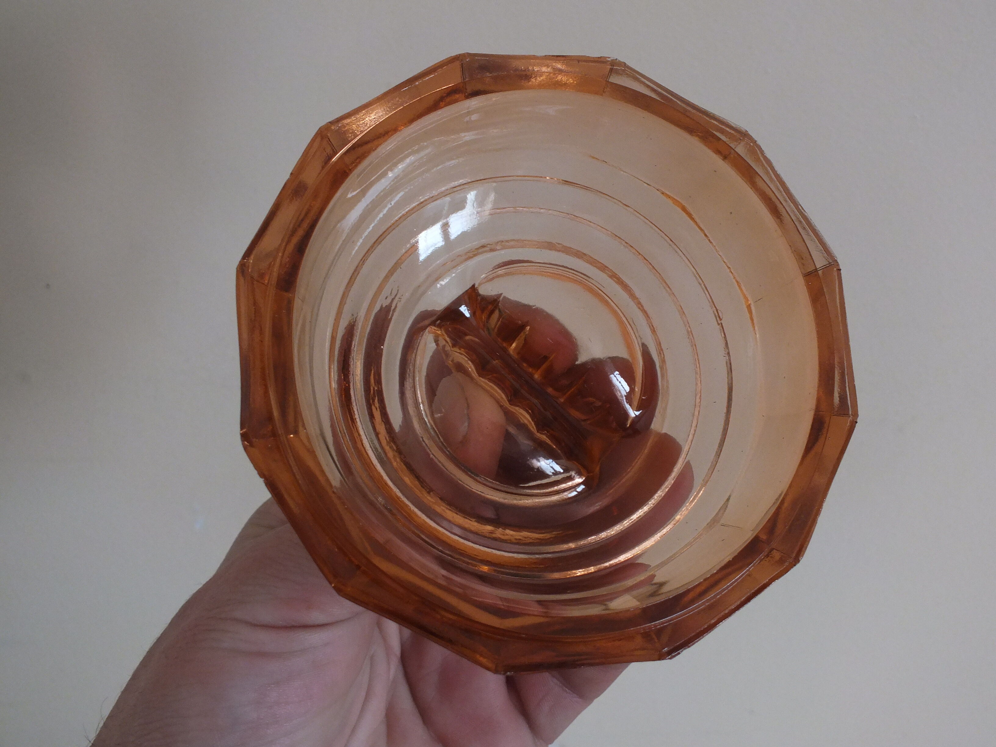 Vintage pink molded glass sweetener