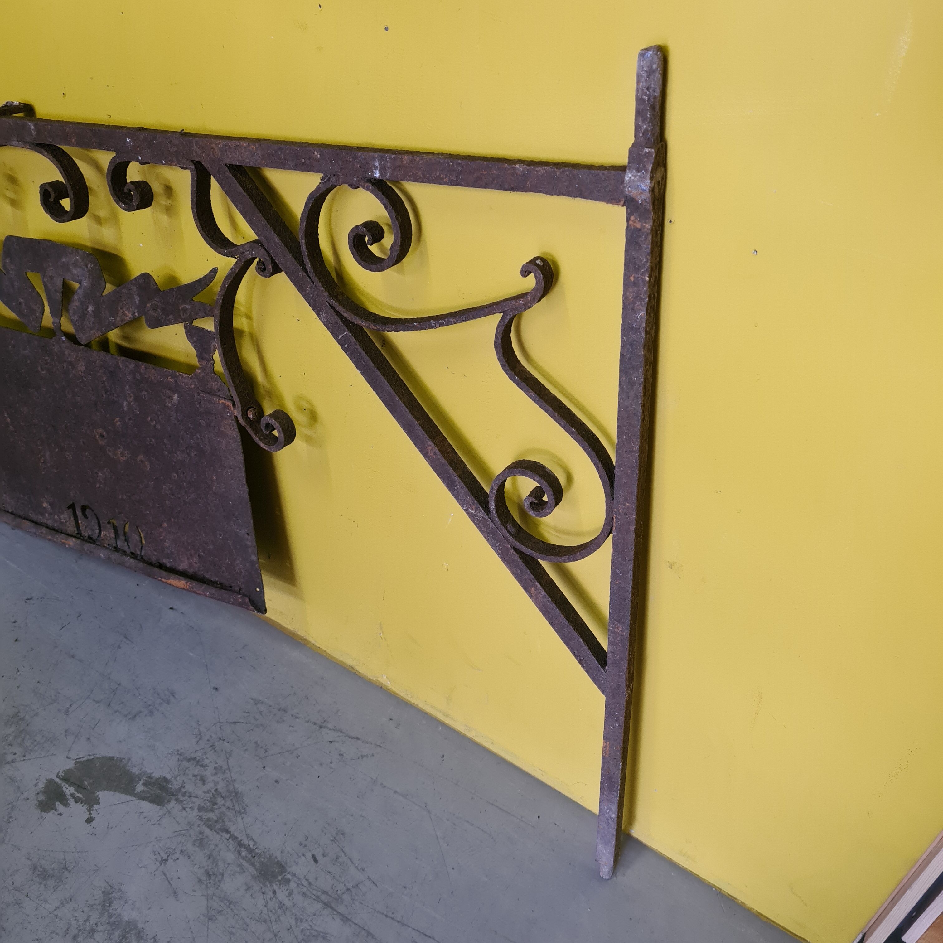 Antique French Wrought Iron Shop Signboard from 1910