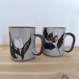 Paire de Mugs en grès vernissé 1970