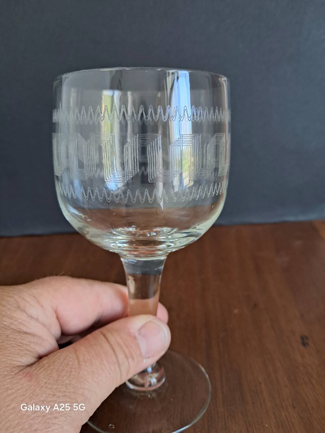 5 guilloche wine glasses from the 1910s/1920s