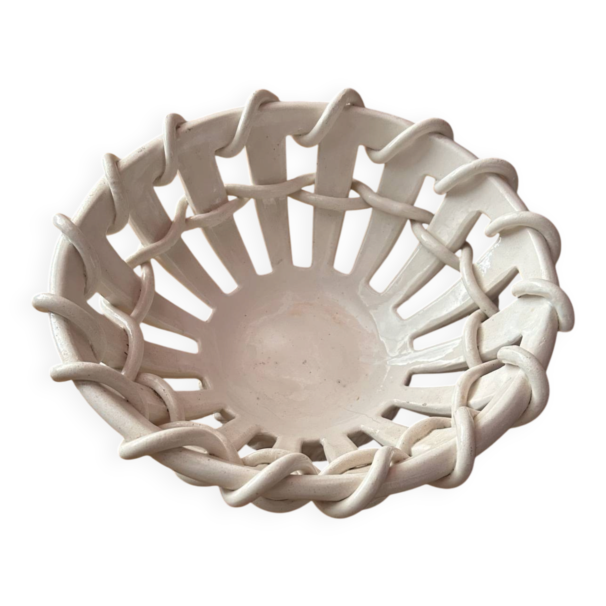 Grande coupe à fruits en faïence de Malicorne – 32 cm – Élégance intemporelle