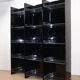 Vintage Space Age bookshelf in black and clear plexiglass – 1970