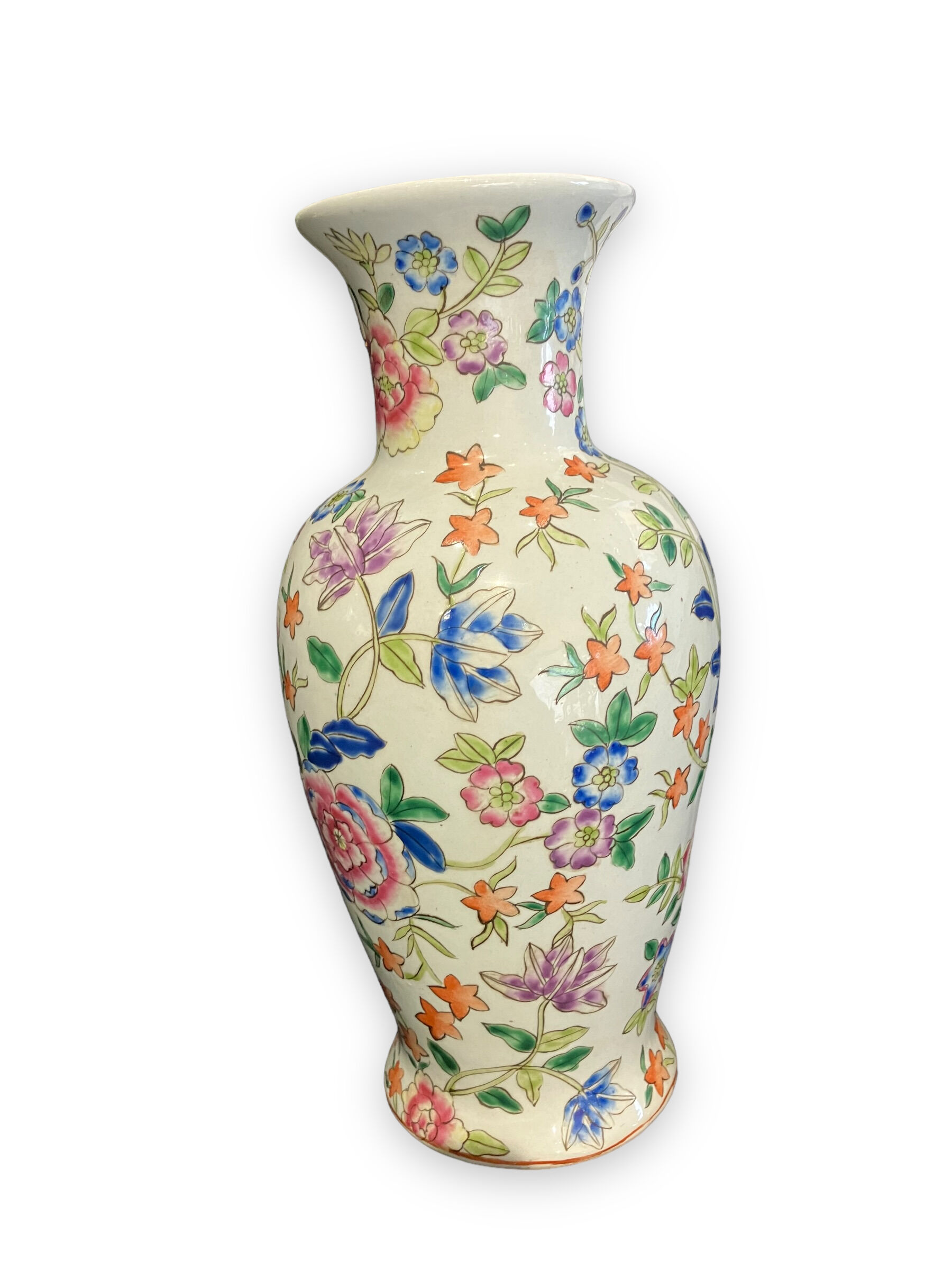 China porcelain vase painted floral decor