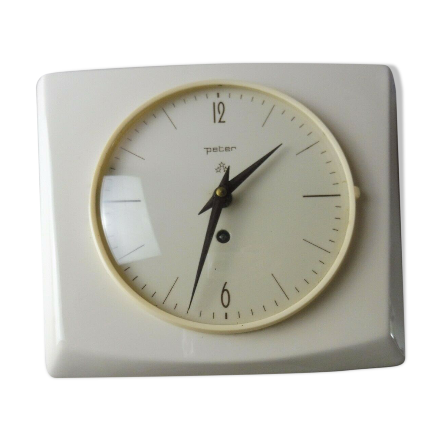 Old mechanical watch/clock, Peter, ceramic, vintage