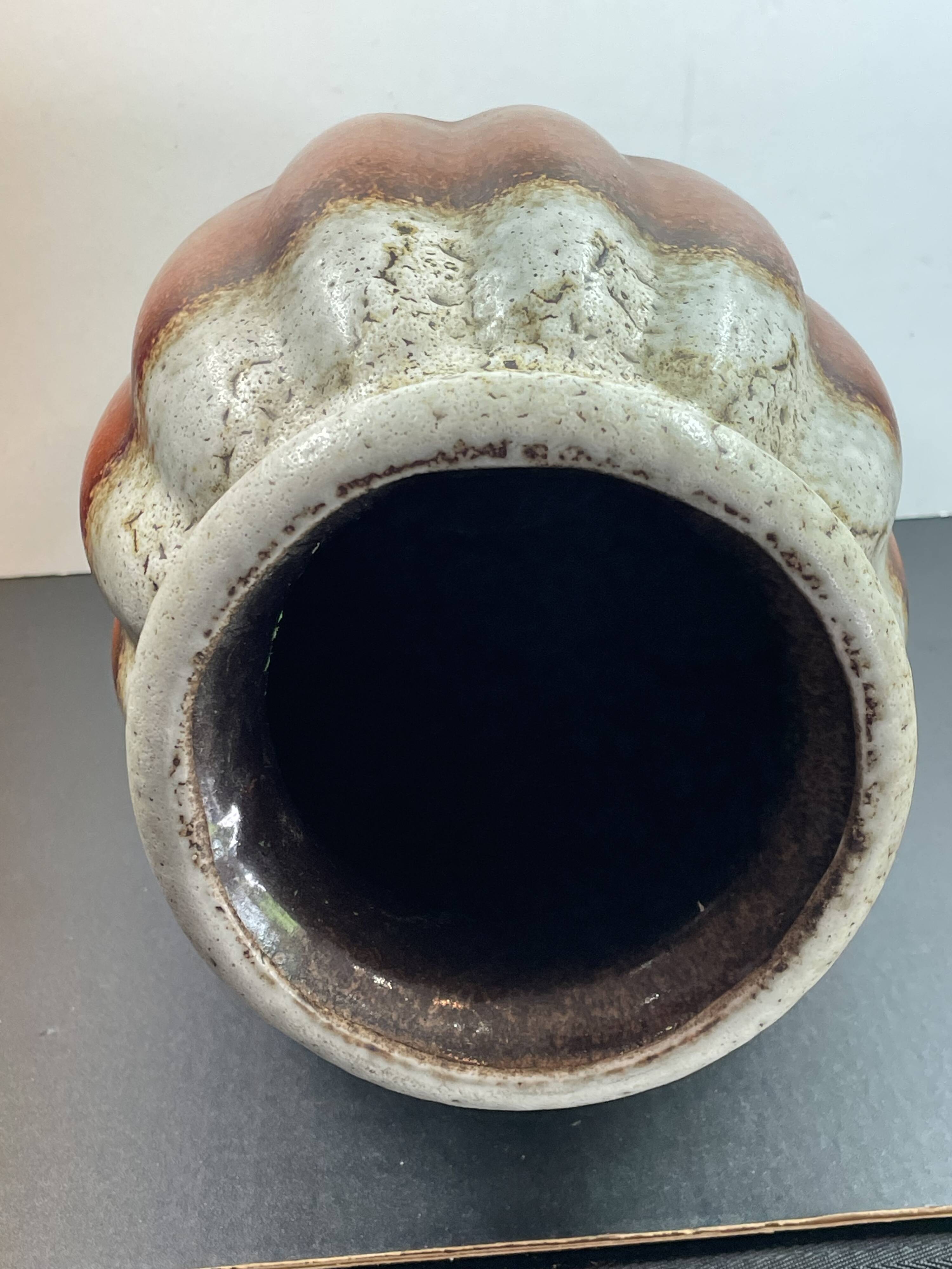 Modernist vase gadrons sheurich 205-40 lava orange w.germany vintage alle