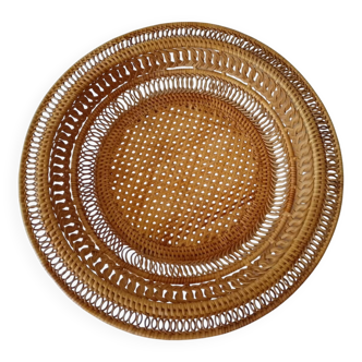 Woven rattan fruit basket