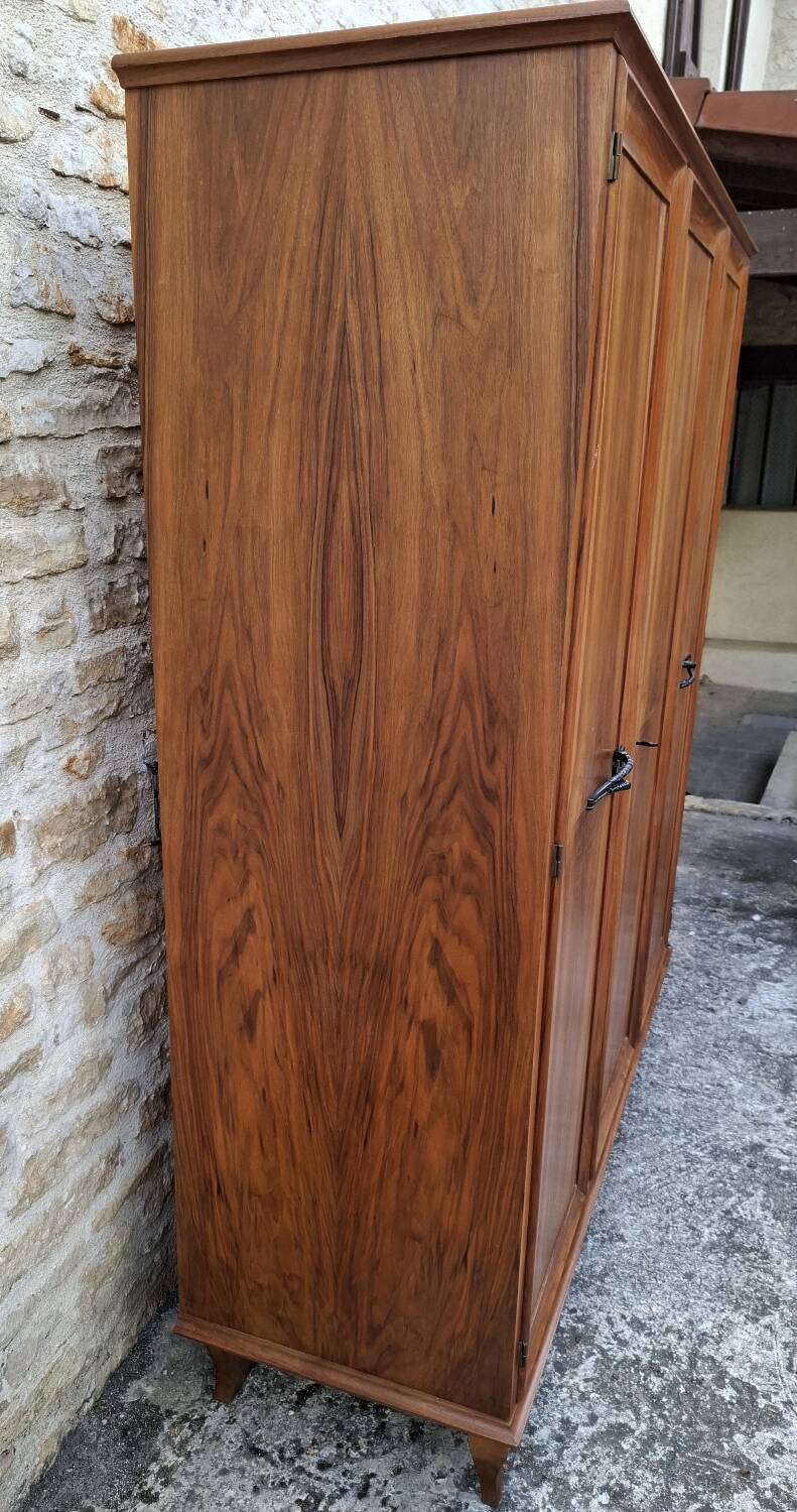 3-door walnut wardrobe