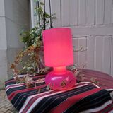 Vintage fuchsia opaline lamp