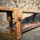 Antique French carpenter's workbench in oak and beech, circa 1900