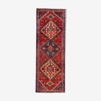 Handwoven geometric vintage runner rug long persian carpet -105x300cm