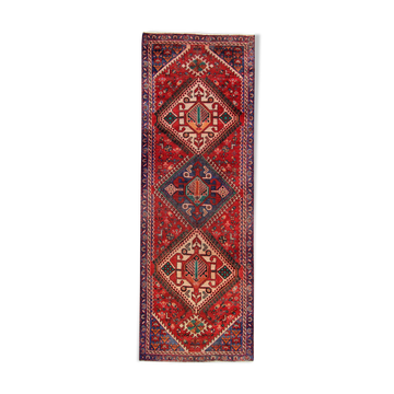 Handwoven geometric vintage runner rug long persian carpet -105x300cm