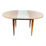 Table ronde extensible ovale bois brut 110 à 150cm
