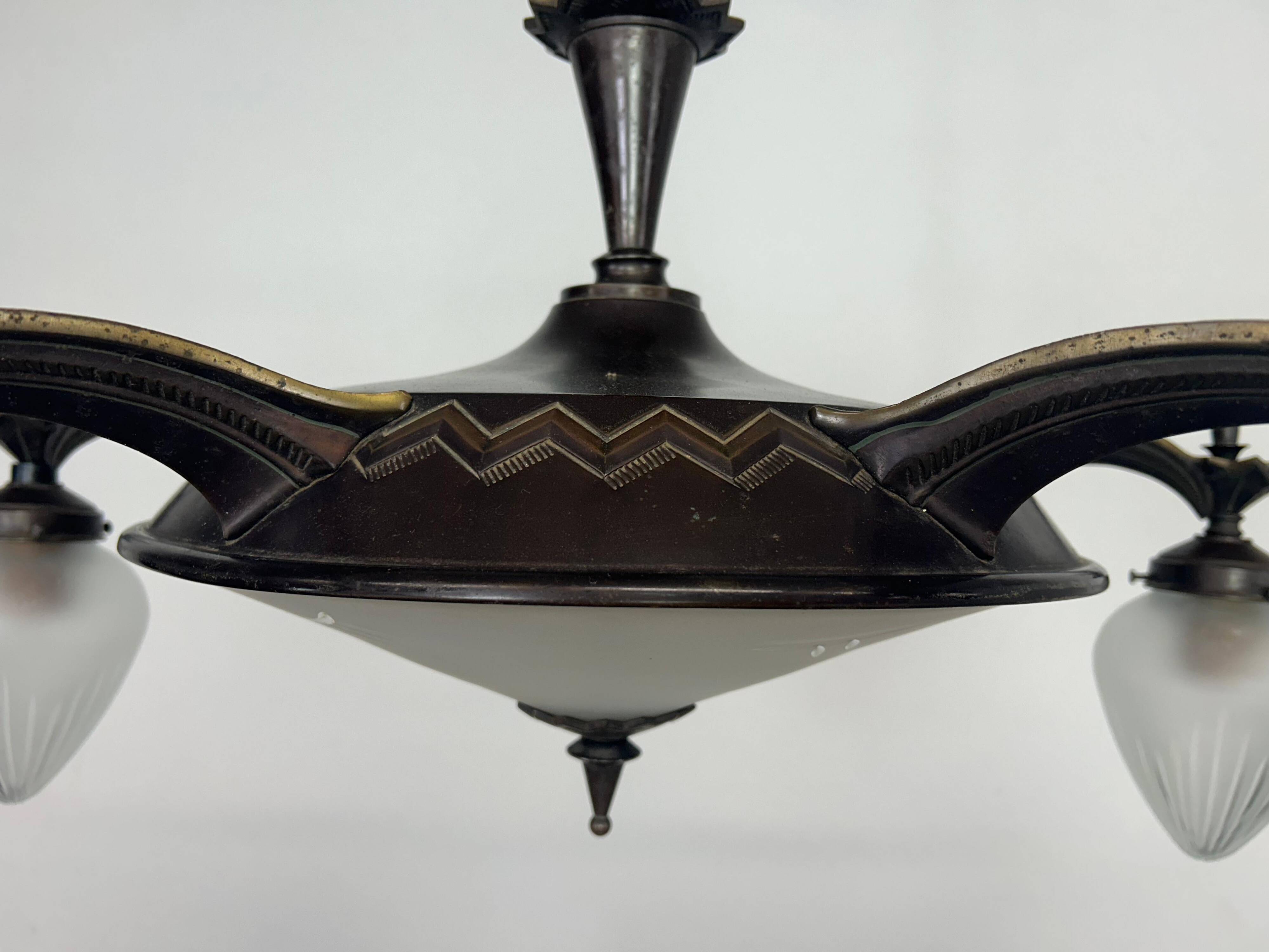 Rare cubist bronze lustre