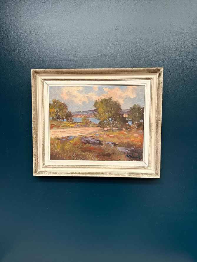 Original Oil on Canvas – “Landskap” by R. Keswik – Signed – Vintage
